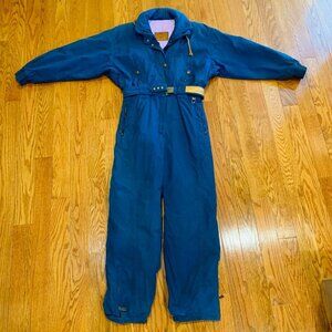 Vintage 80s 90s Ski Suit One piece Snowsuit BOGNER Apres Snow Blue Womens 16